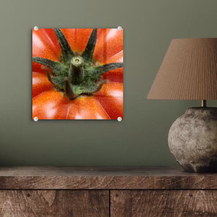 Glass Print - Food - Tomato - Red - Eten - Tomaat - Rood plexiglas 5mm klein