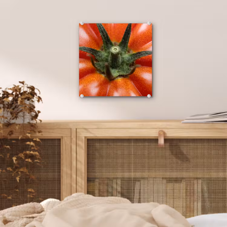 Glass Print - Food - Tomato - Red - Eten - Tomaat - Rood plexiglas 5mm klein