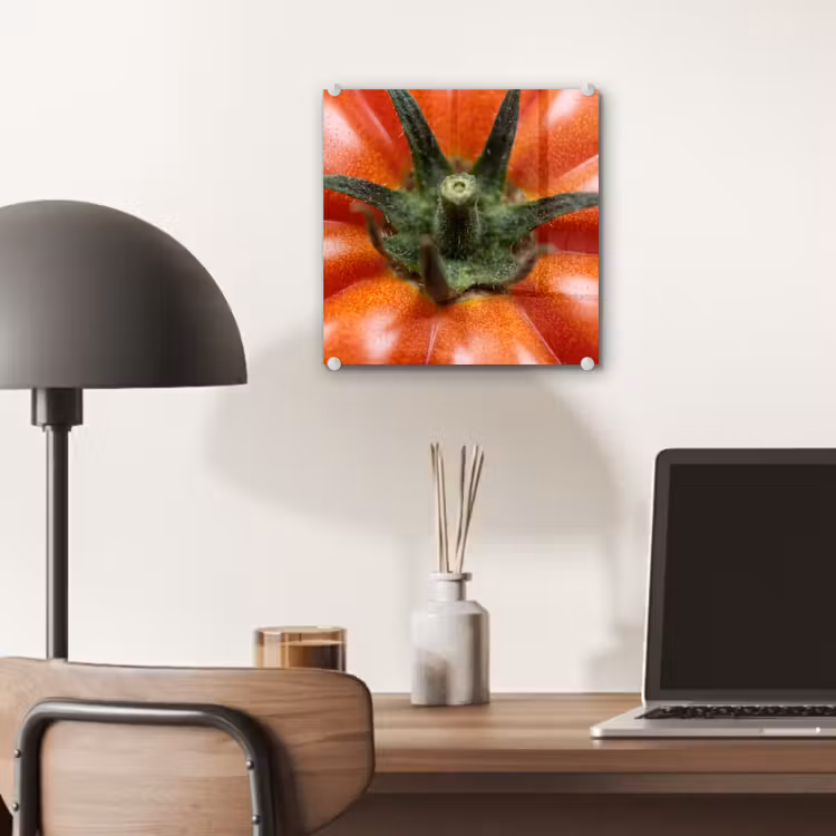 Glass Print - Food - Tomato - Red - Eten - Tomaat - Rood plexiglas 5mm klein