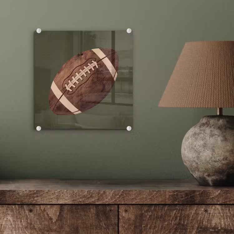 Football - Hout - Sport - Groen plexiglas 5mm klein -sfeer3