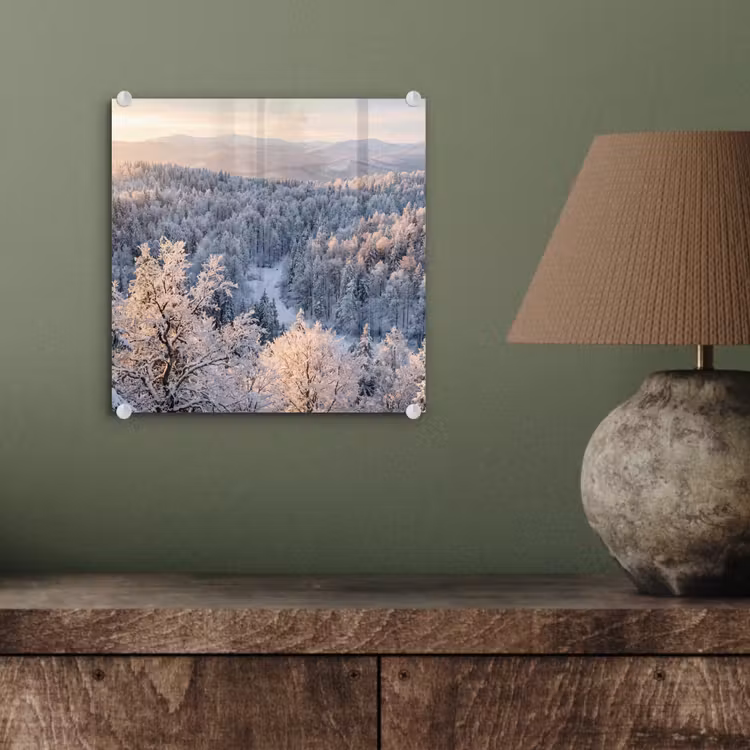 Bos - Bergen - Goud - Winter - Warm plexiglas 5mm klein -sfeer3