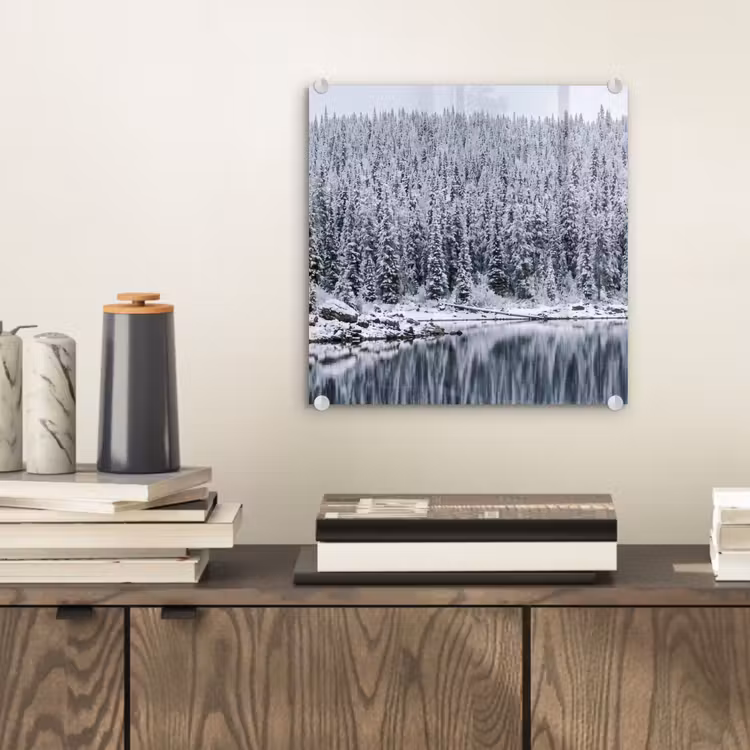 Bos - Reflectie - Meer - Winter - Serene plexiglas 5mm klein -sfeer1