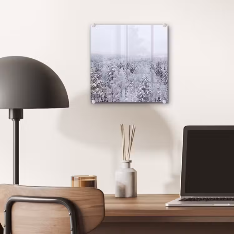 Bos - Sneeuw - Winter - Natuur - Wit plexiglas 5mm klein -sfeer6