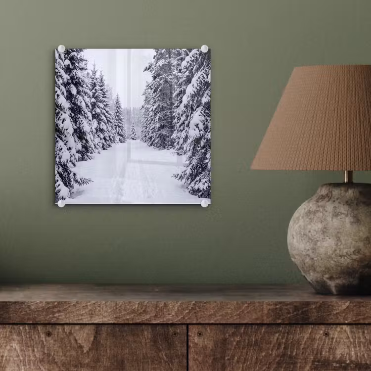 Bos - Winter - Sneeuw - Pad - Natuur plexiglas 5mm klein -sfeer3