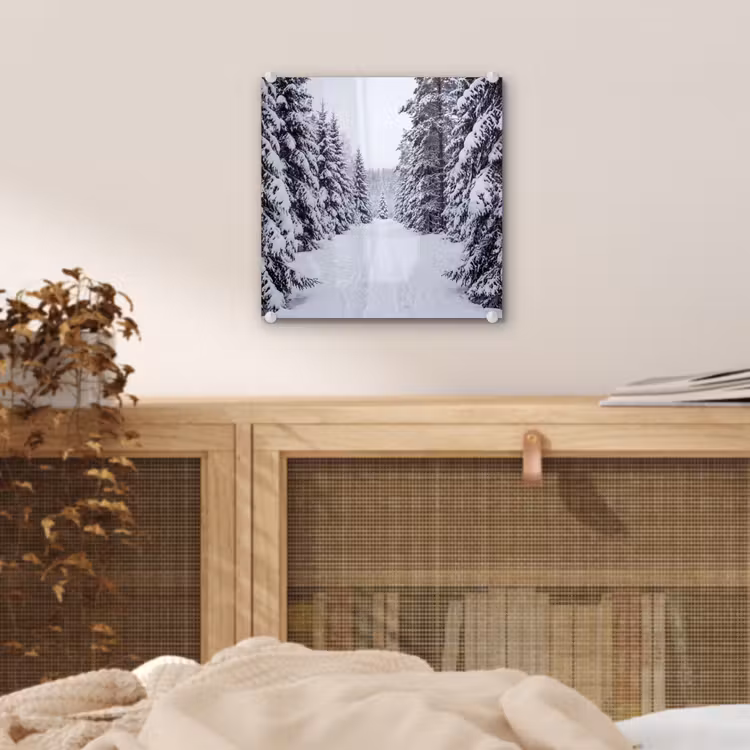 Bos - Winter - Sneeuw - Pad - Natuur plexiglas 5mm klein -sfeer4