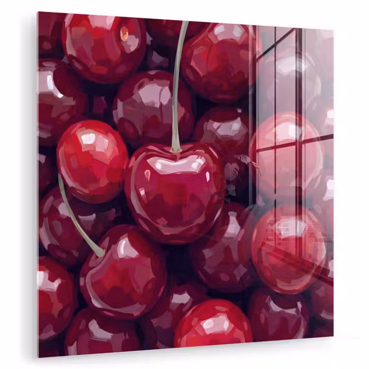 Fruit - Kersen - Eten - Modern - Rood plexiglas 5mm klein -zzzproduct_nieuw