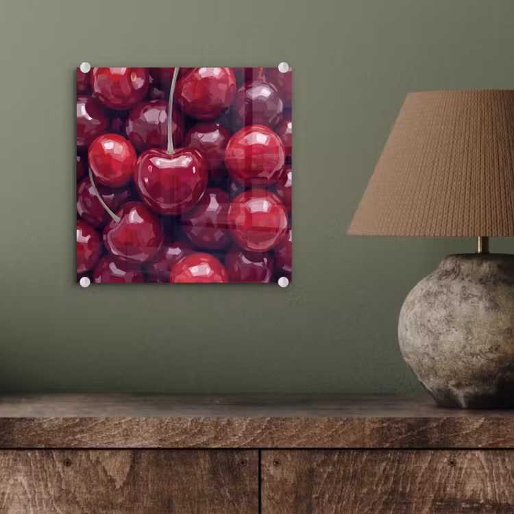 Fruit - Kersen - Eten - Modern - Rood plexiglas 5mm klein -sfeer3