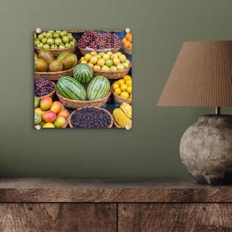 Glass Print - Fruit - Market - Colorful - Fruit - Markt - Kleurrijk plexiglas 5mm klein