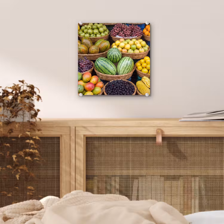Glass Print - Fruit - Market - Colorful - Fruit - Markt - Kleurrijk plexiglas 5mm klein