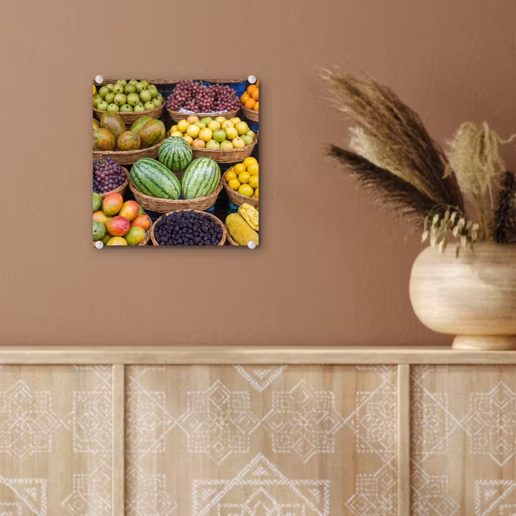 Glass Print - Fruit - Market - Colorful - Fruit - Markt - Kleurrijk plexiglas 5mm klein