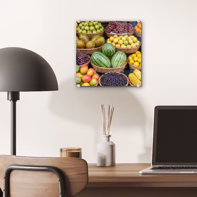 Glass Print - Fruit - Market - Colorful - Fruit - Markt - Kleurrijk plexiglas 5mm klein