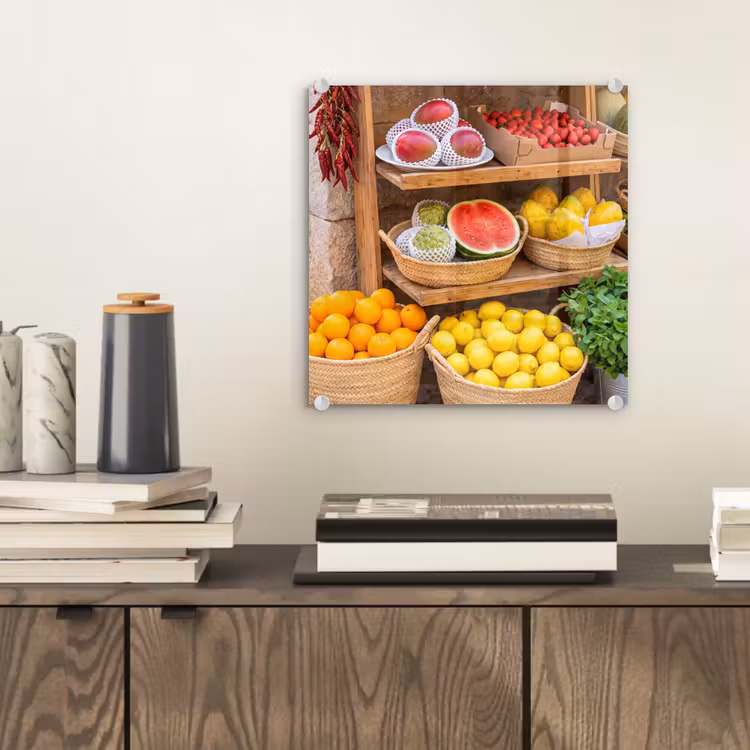Glass Print - Fruit - Market - Fresh - Fruit - Markt - Vers plexiglas 5mm klein