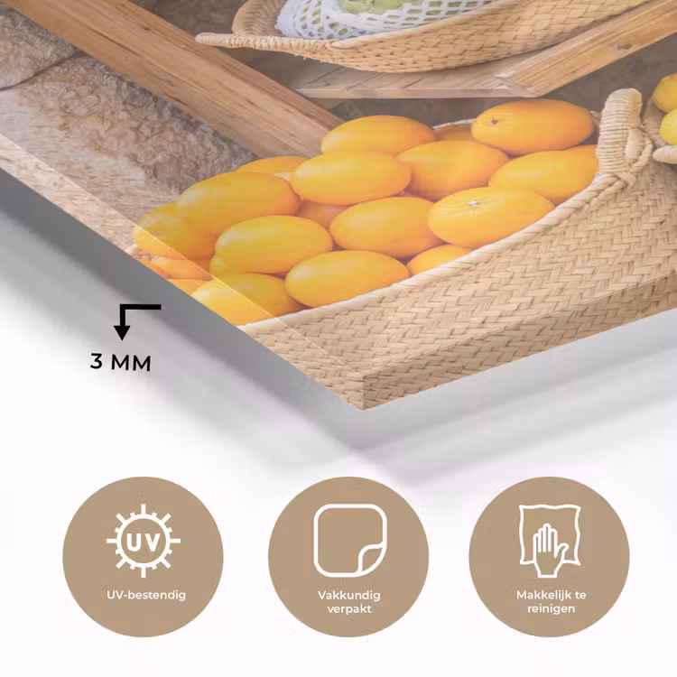 Glass Print - Fruit - Market - Fresh - Fruit - Markt - Vers plexiglas 5mm klein