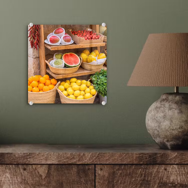 Glass Print - Fruit - Market - Fresh - Fruit - Markt - Vers plexiglas 5mm klein