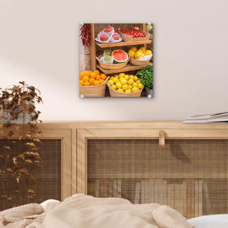 Glass Print - Fruit - Market - Fresh - Fruit - Markt - Vers plexiglas 5mm klein