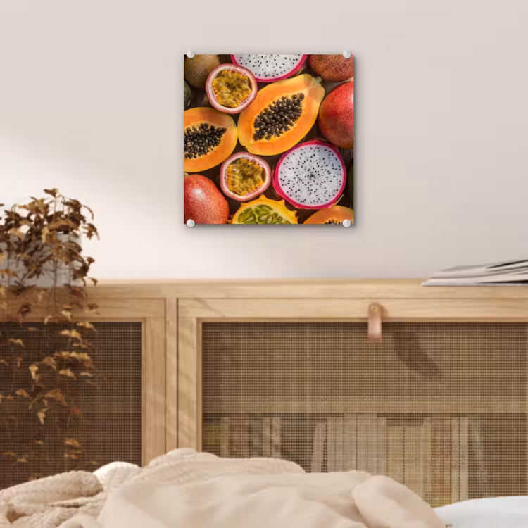 Fruit - Geopend - Tropisch - Eten - Kleurrijk plexiglas 5mm klein -sfeer4