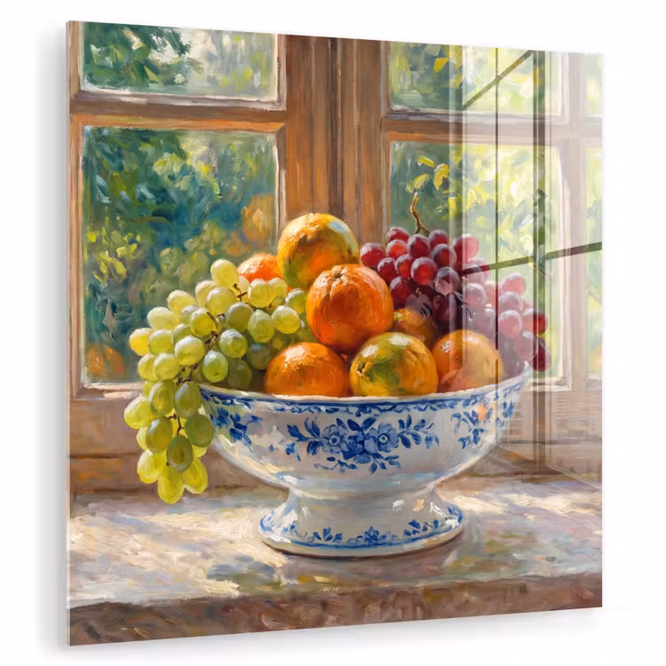 Glass Print - Fruit - Windowsill - Nature - Fruit - Vensterbank - Natuur plexiglas 5mm klein