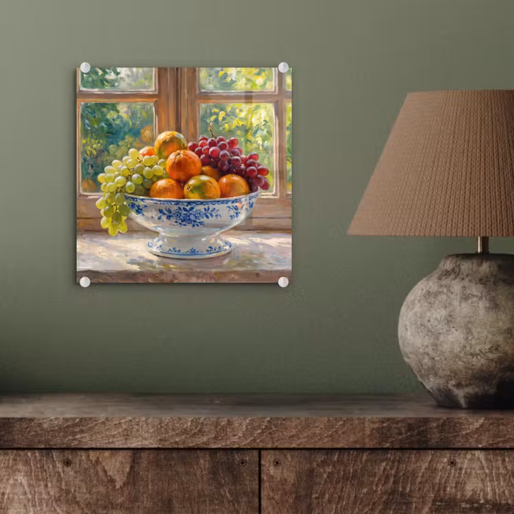 Glass Print - Fruit - Windowsill - Nature - Fruit - Vensterbank - Natuur plexiglas 5mm klein