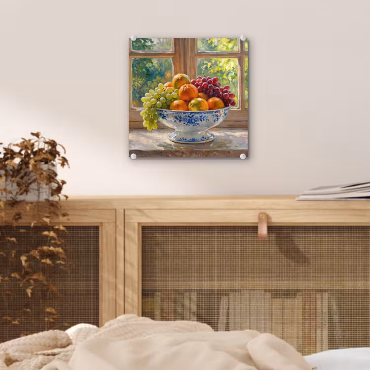 Glass Print - Fruit - Windowsill - Nature - Fruit - Vensterbank - Natuur plexiglas 5mm klein