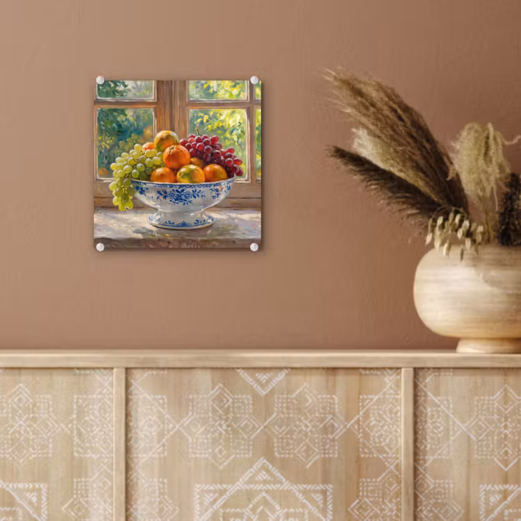 Glass Print - Fruit - Windowsill - Nature - Fruit - Vensterbank - Natuur plexiglas 5mm klein
