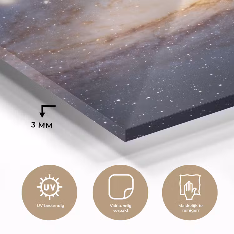 Glass Print - Galaxy - Space - Cosmos - Sterrenstelsel - Ruimte - Kosmos plexiglas 5mm klein