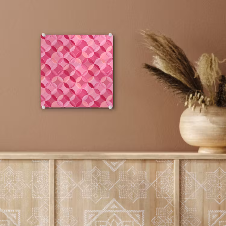 Geometrisch - Mozaïek - Modern - Roze plexiglas 5mm klein 11 -sfeer5