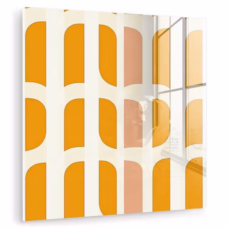Geometrisch - Patroon - Geel - Roze plexiglas 5mm klein 11 -zzzproduct_nieuw
