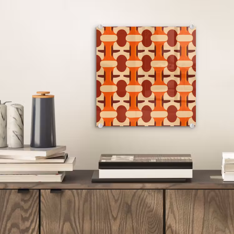 Geometrisch - Retro - Oranje plexiglas 5mm klein 11 -sfeer1