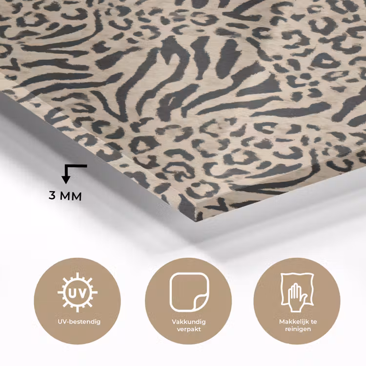 Giraf - Zebra - Motief - Bruin plexiglas 5mm klein 11 -sfeer2
