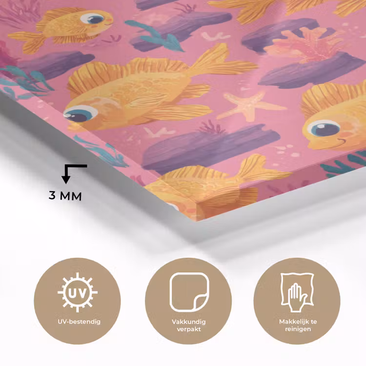 Goudvissen - Koraal - Kleurrijk plexiglas 5mm klein 11 -sfeer2