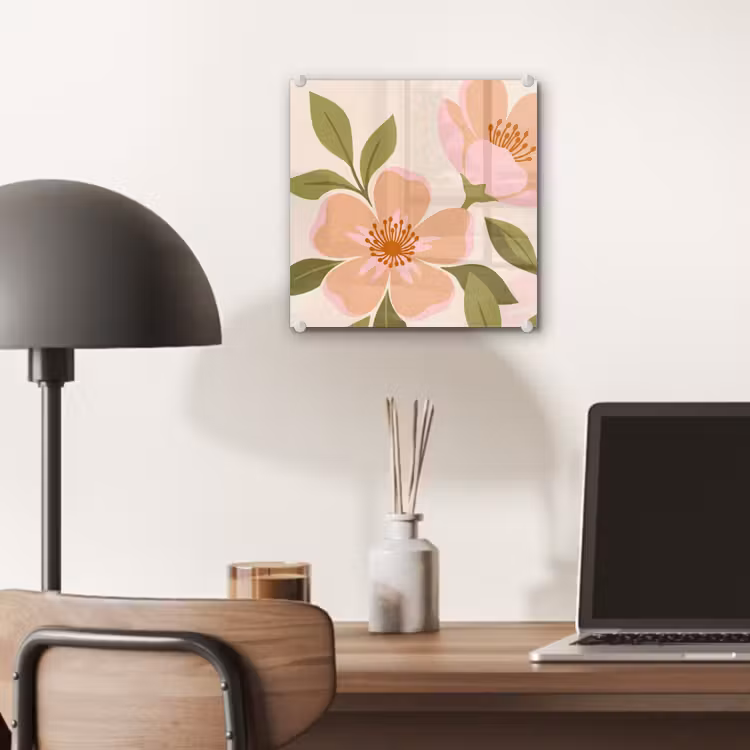 Grafisch - Bloemen - Roze plexiglas 5mm klein -sfeer6