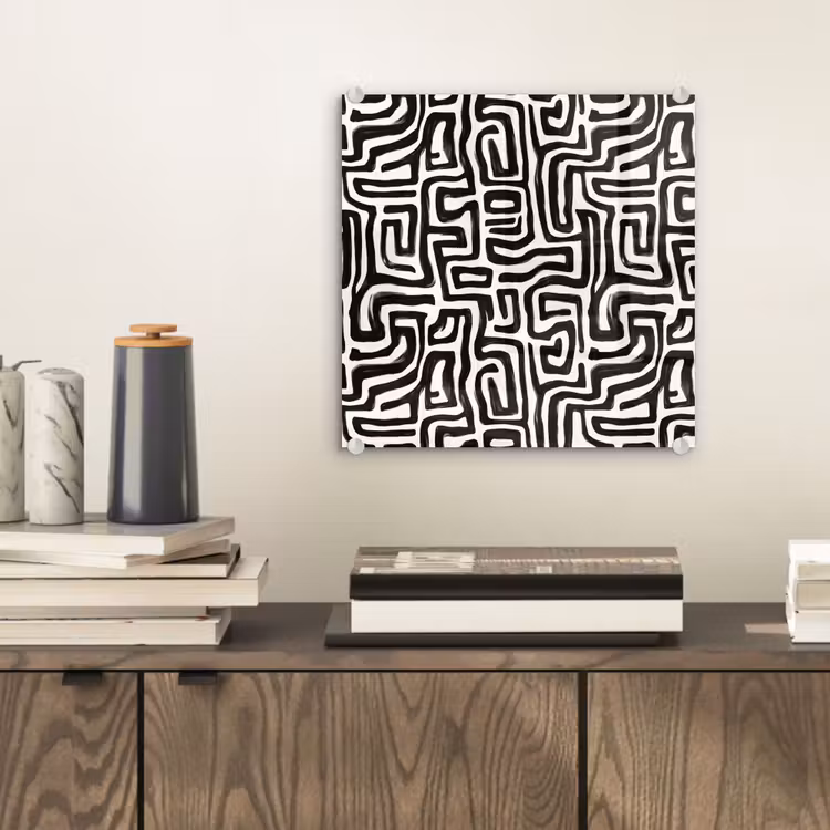 Grafisch - Lijnen - Zwart - Wit plexiglas 5mm klein 11 -sfeer1