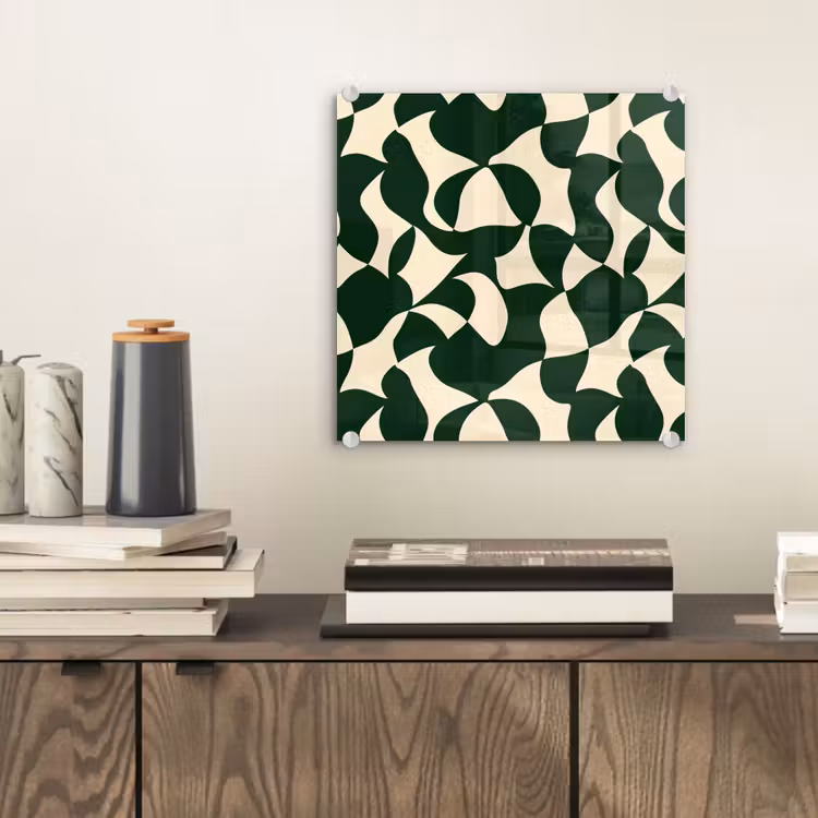 Groen - Organische vlakken - Crème plexiglas 5mm klein 11 -sfeer1