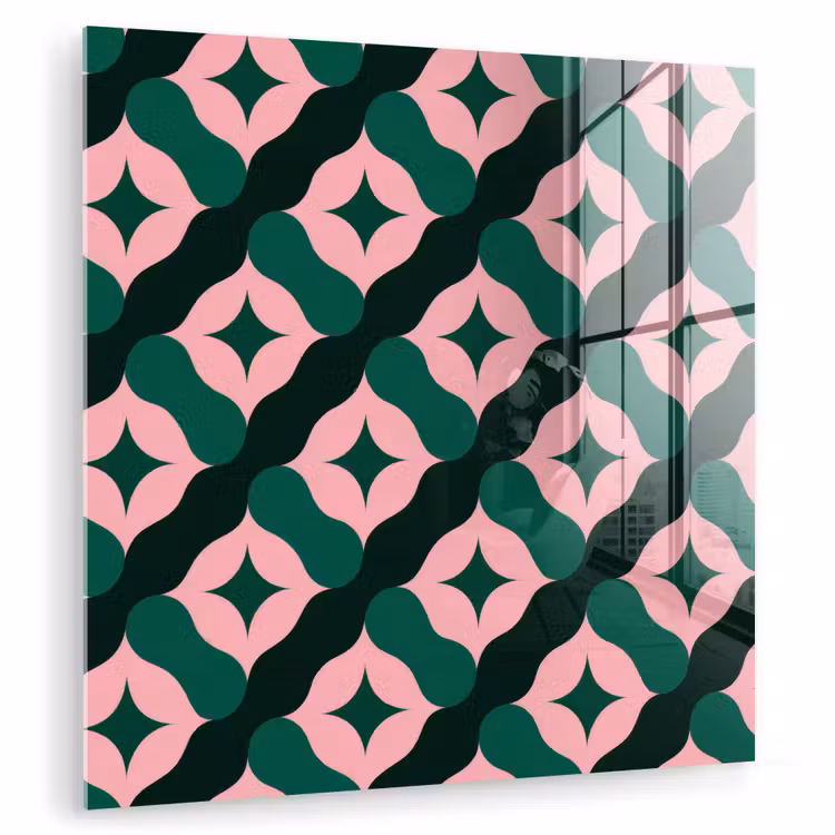 Groen - Roze - Retro - Sterren plexiglas 5mm klein 11 -zzzproduct_nieuw
