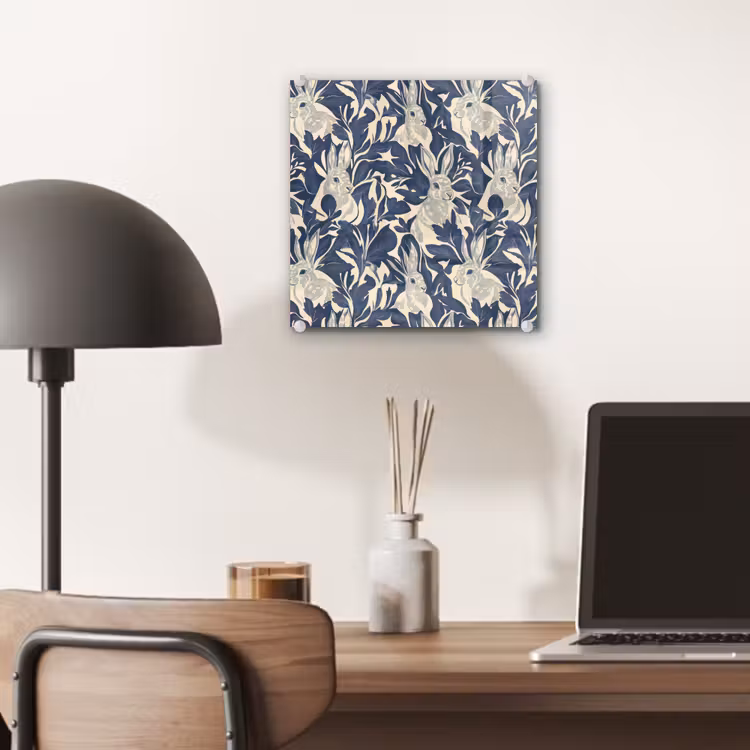 Hazen - Bladeren - Patroon - Blauw - Beige plexiglas 5mm klein 11 -sfeer6