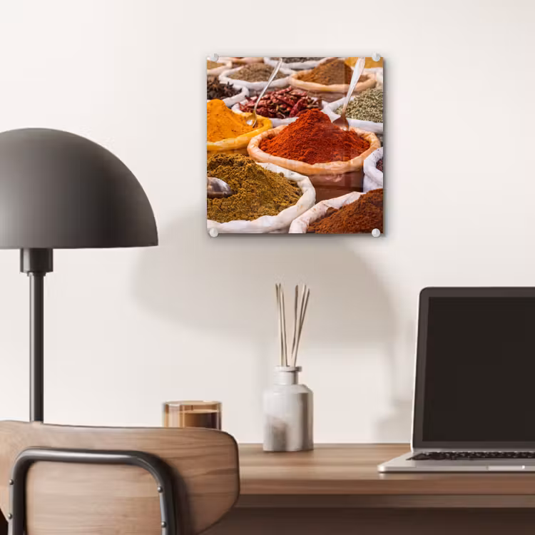 Glass Print - Herbs - Market - Food - Kruiden - Markt - Eten plexiglas 5mm klein