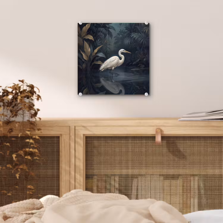 Reiger - Water - Natuur - Modern - Wit plexiglas 5mm klein -sfeer4