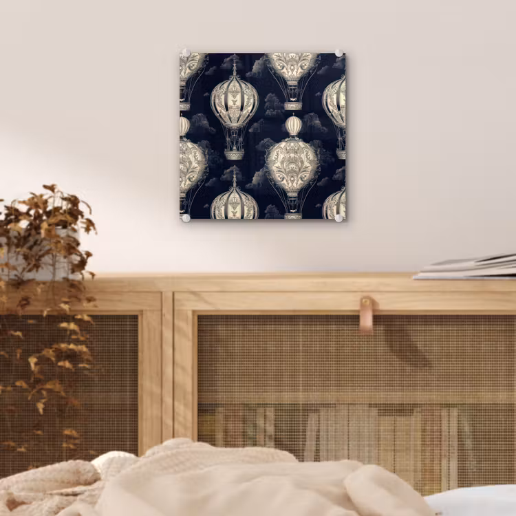 Luchtballonnen - Wolken - Patroon - Donkerblauw plexiglas 5mm klein 11 -sfeer4