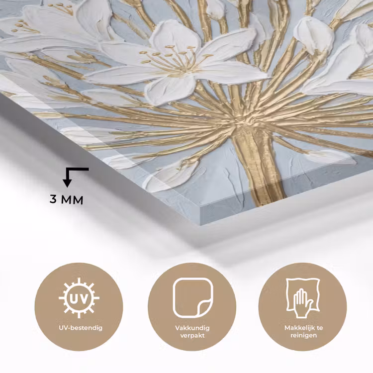 Illustratie - Bloemen - Blauw plexiglas 5mm klein -sfeer2