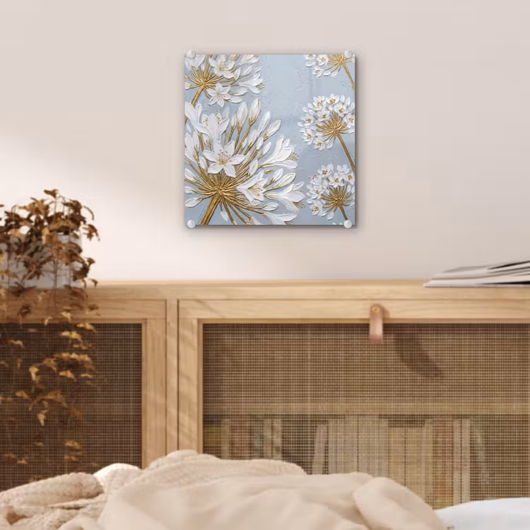 Illustratie - Bloemen - Blauw plexiglas 5mm klein -sfeer4