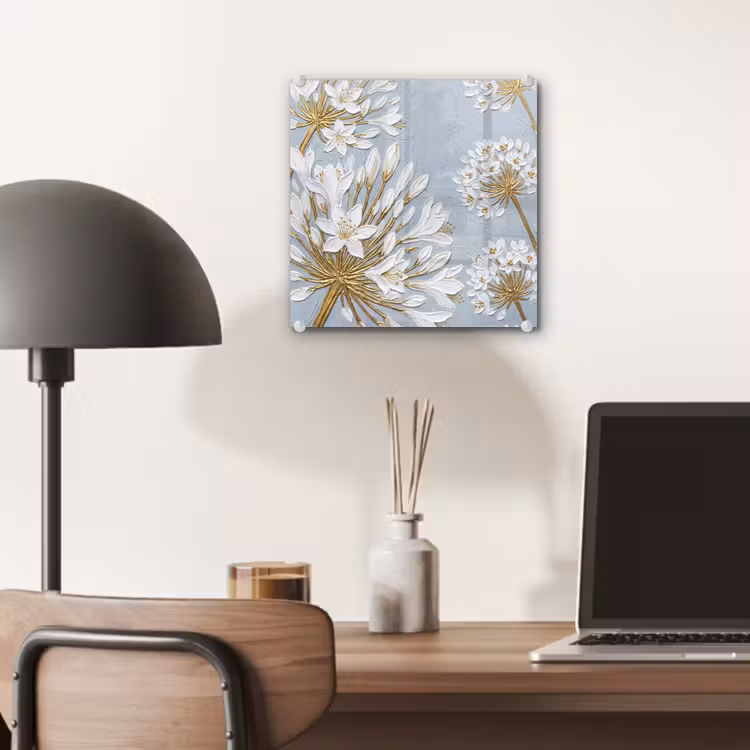 Illustratie - Bloemen - Blauw plexiglas 5mm klein -sfeer6