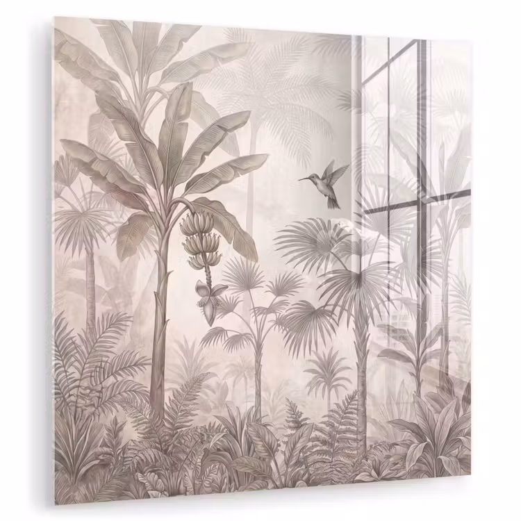 Jungle - Banenboom - Kolibrie - Beige plexiglas 5mm klein -zzzproduct_nieuw
