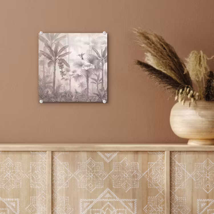 Jungle - Banenboom - Kolibrie - Beige plexiglas 5mm klein -sfeer5