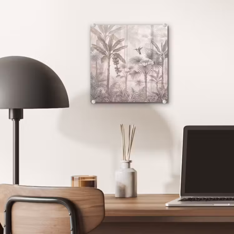 Jungle - Banenboom - Kolibrie - Beige plexiglas 5mm klein -sfeer6
