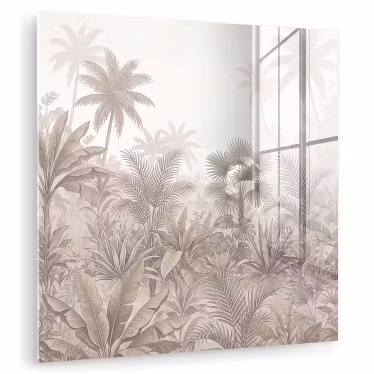 Jungle - Tropisch - Natuur -Vintage - Beige plexiglas 5mm klein -zzzproduct_nieuw
