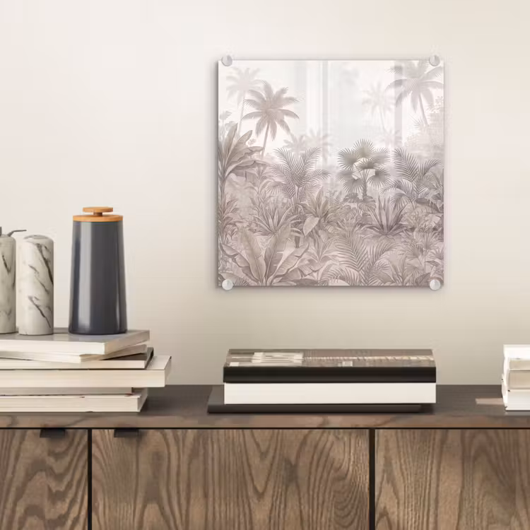 Jungle - Tropisch - Natuur -Vintage - Beige plexiglas 5mm klein -sfeer1