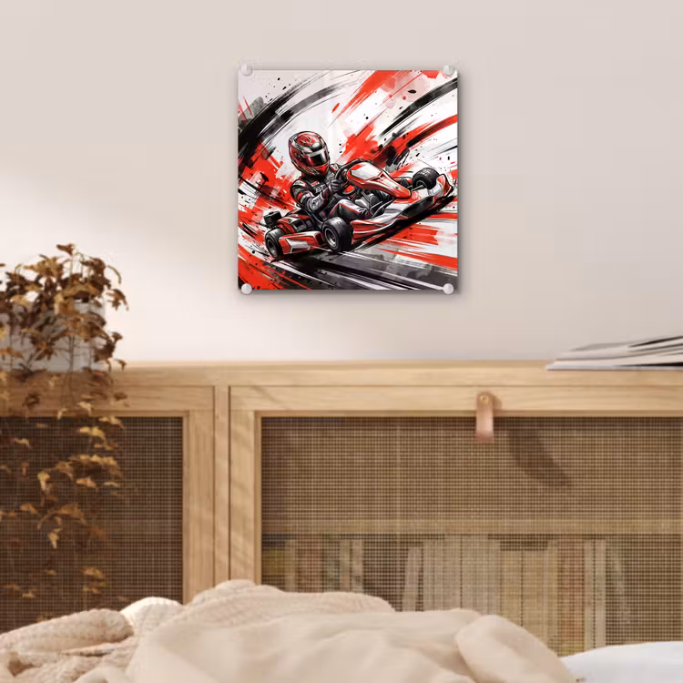 Kart - Coureur - Snelheid - Rood plexiglas 5mm klein -sfeer4