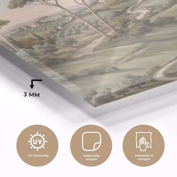 Landschap - Heuvels - Zandpad - Groen plexiglas 5mm klein -sfeer2