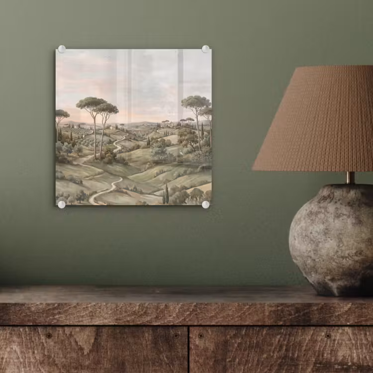 Landschap - Heuvels - Zandpad - Groen plexiglas 5mm klein -sfeer3