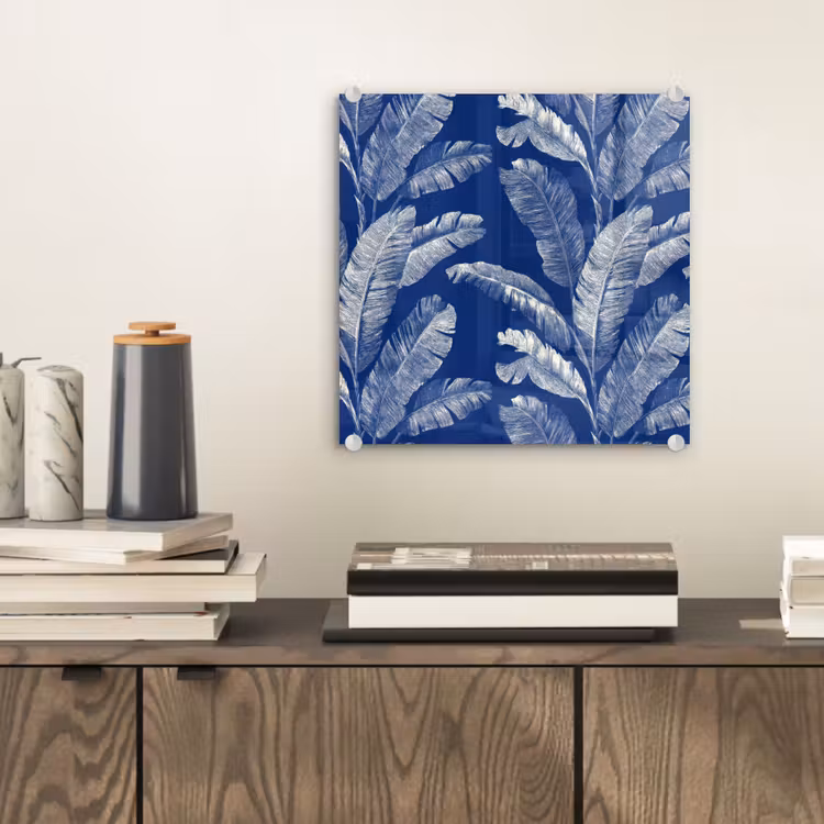 Blad - Palm - Blauw plexiglas 5mm klein 11 -sfeer1